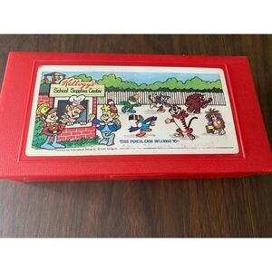 Vintage 1980 Kellogg’s Plastic Pencil Case – Cereal Advertising Graphics